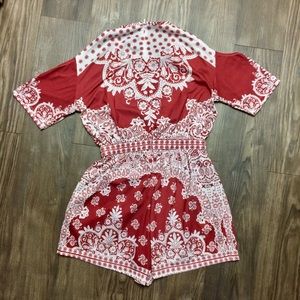 Asos Cold Shoulder Mono Floral Romper